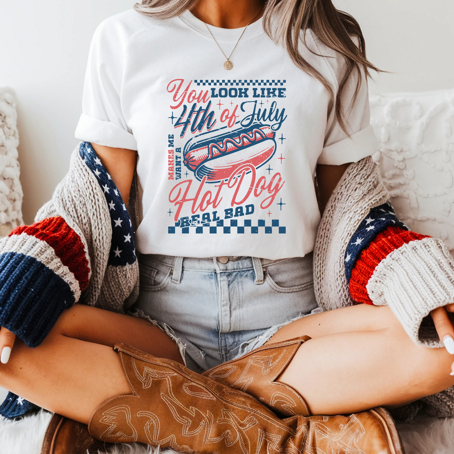 You Look Like the 4th of July Shirt – Hot Dog Real Bad Quote Tee – Funny Patriotic Comfort Colors Shirt