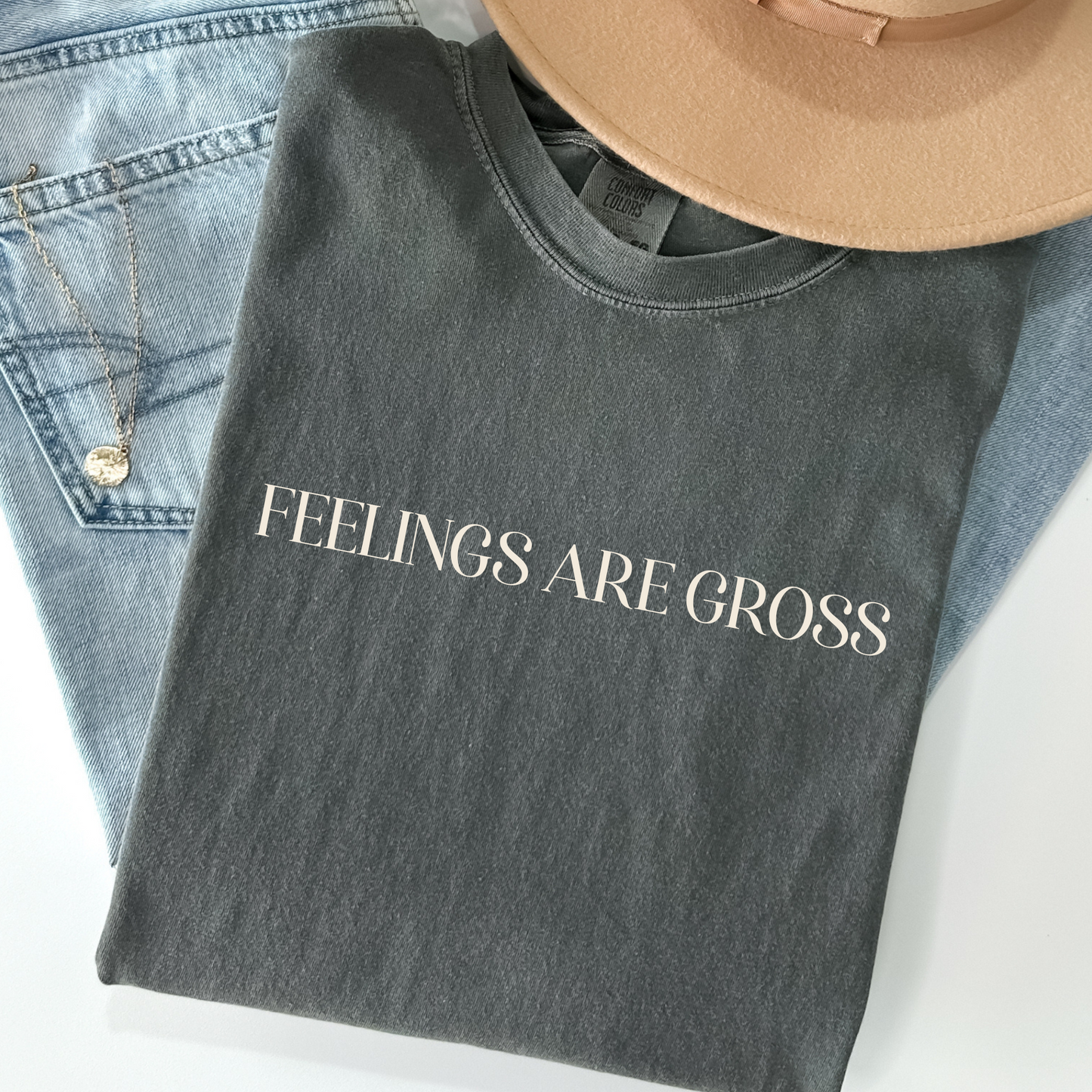 Feelings Are Gross Tee – Moody Minimalist Shirt for the Emotionally Done