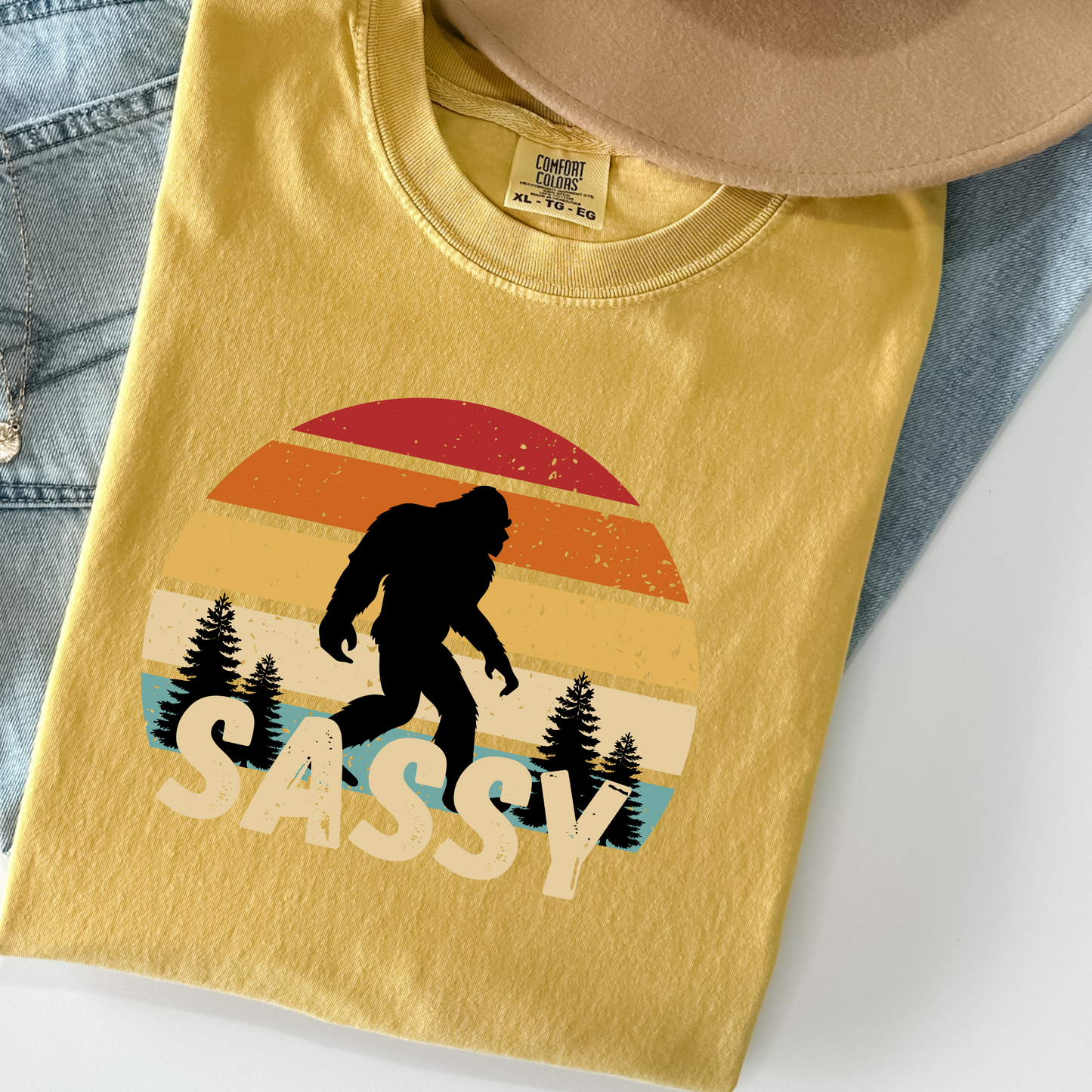 Sassy Bigfoot Shirt – Funny Sasquatch Graphic Tee | Comfort Colors Retro Camp Vibes
