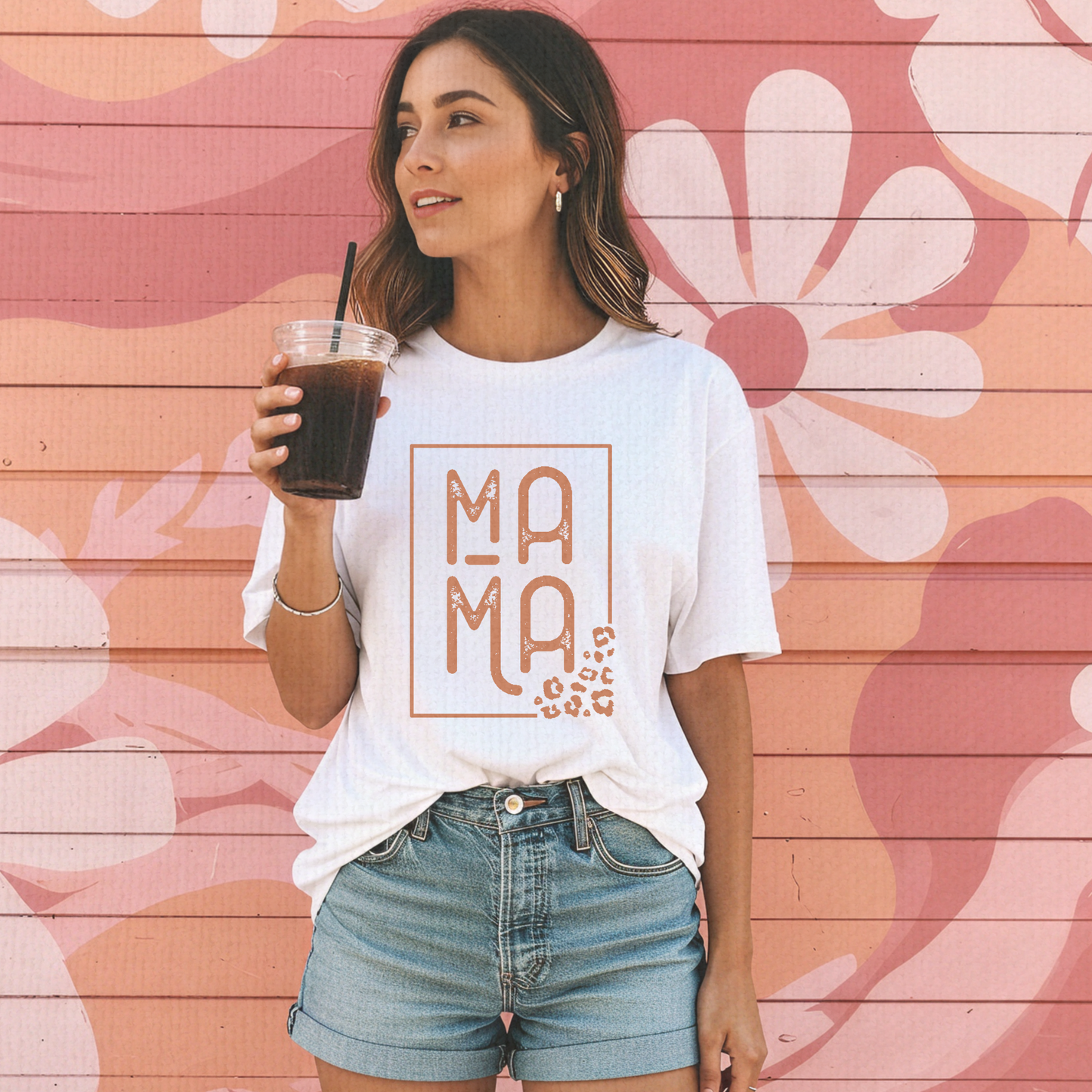 Leopard Mama Tee – Comfort Colors® Modern Minimalist Mom Shirt