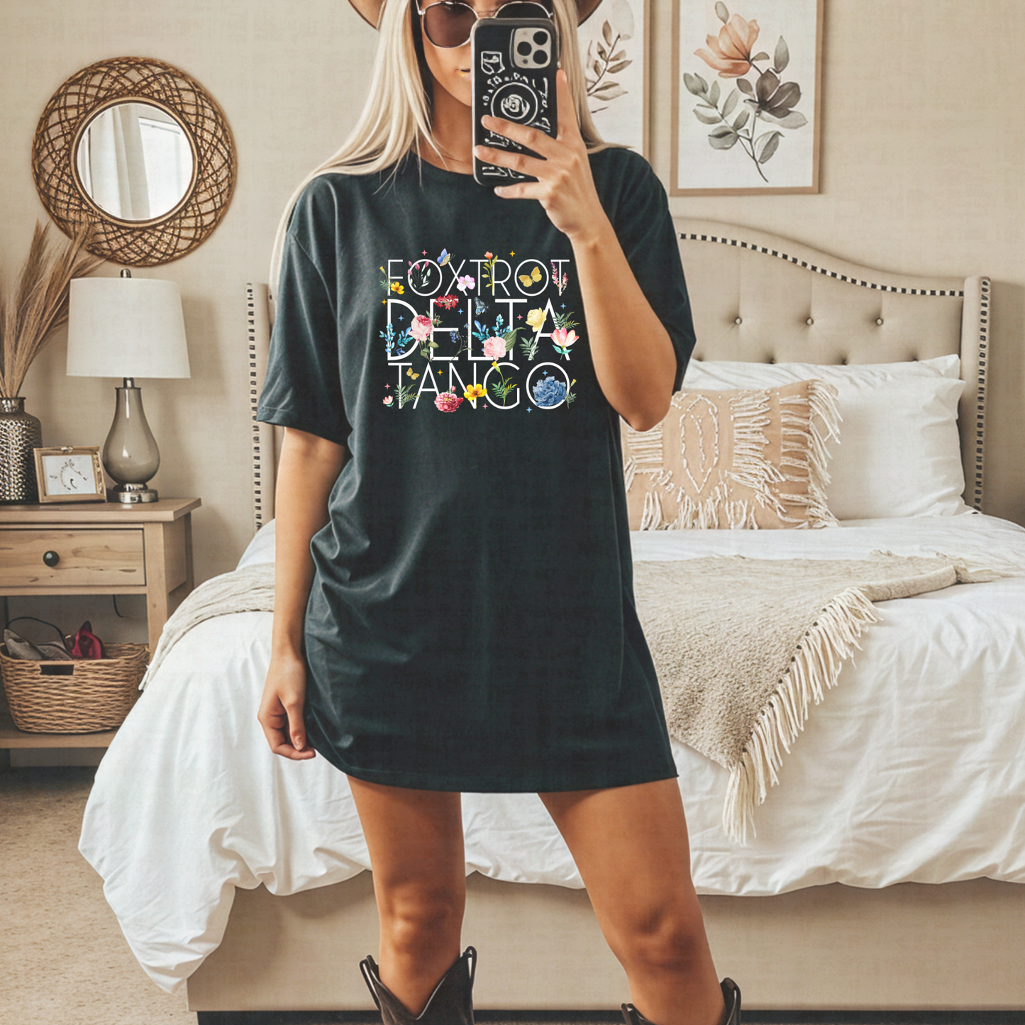 Foxtrot Delta Tango Shirt – Floral Anti-Trump Tee | Comfort Colors