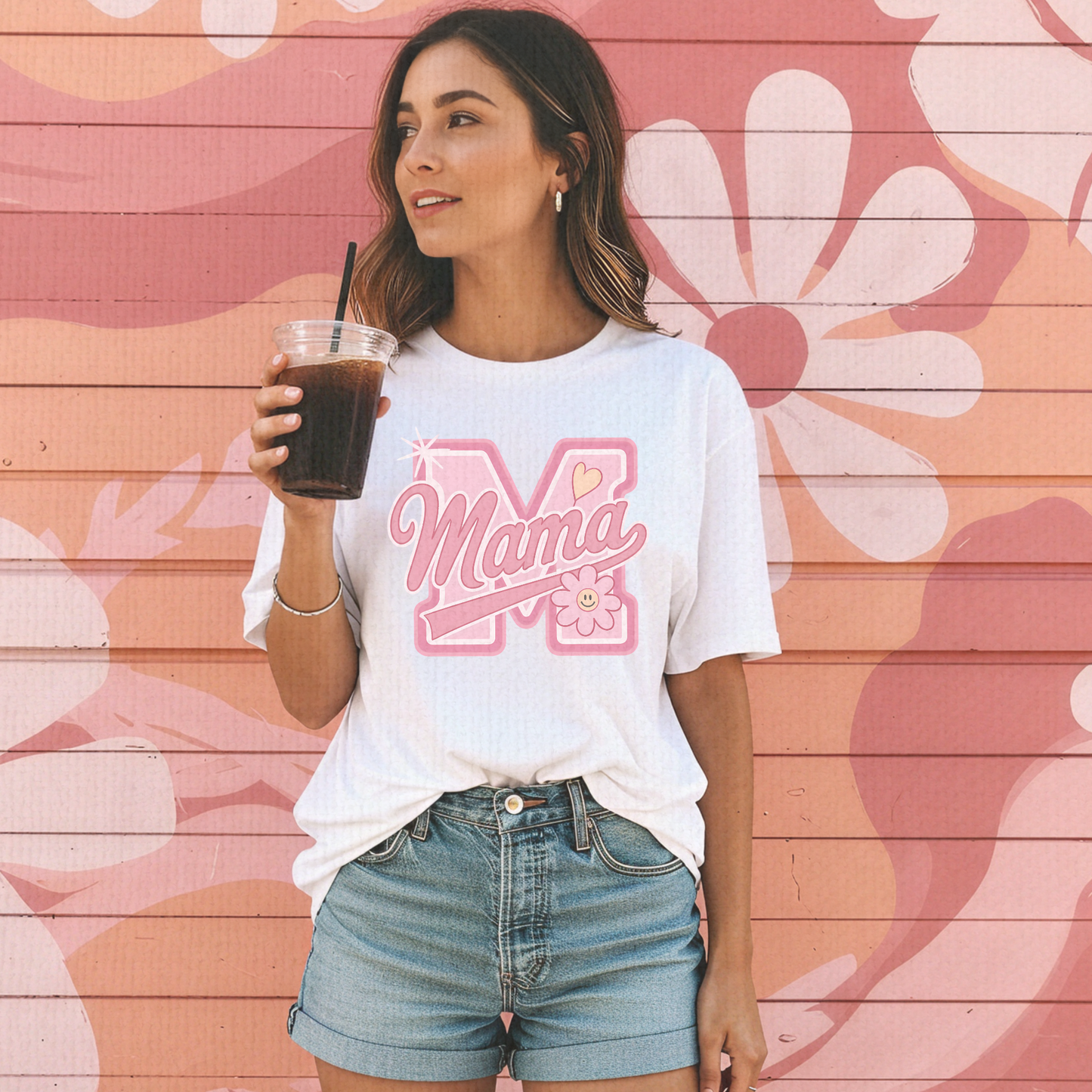Retro Varsity Mama Tee – Comfort Colors | Cute Pink Mom Shirt for Mother’s Day