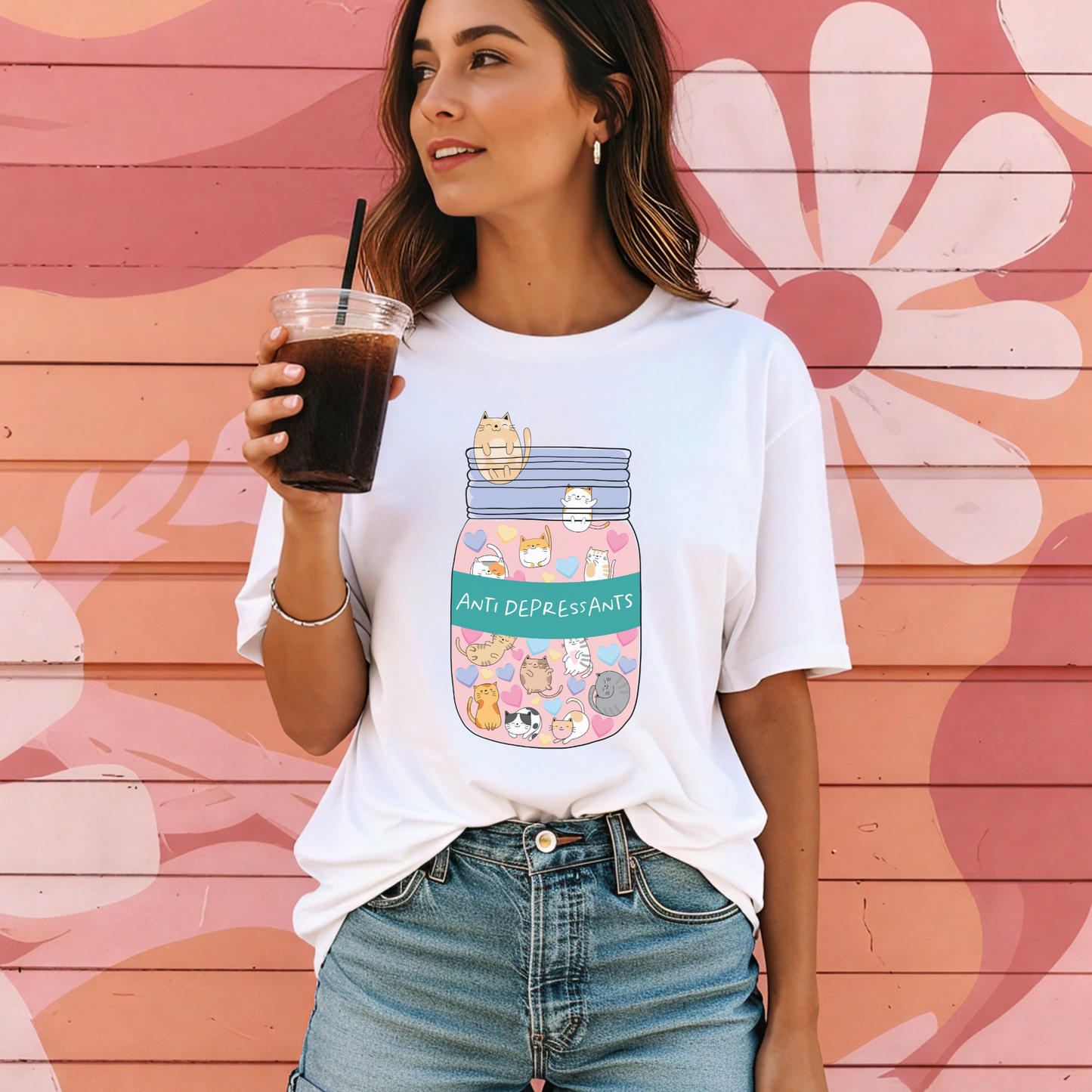 Anti-Depressants Cat Tee β Funny Comfort Colors Shirt, Pastel Mental Health Graphic T-Shirt, Emotional Support Cat Tee