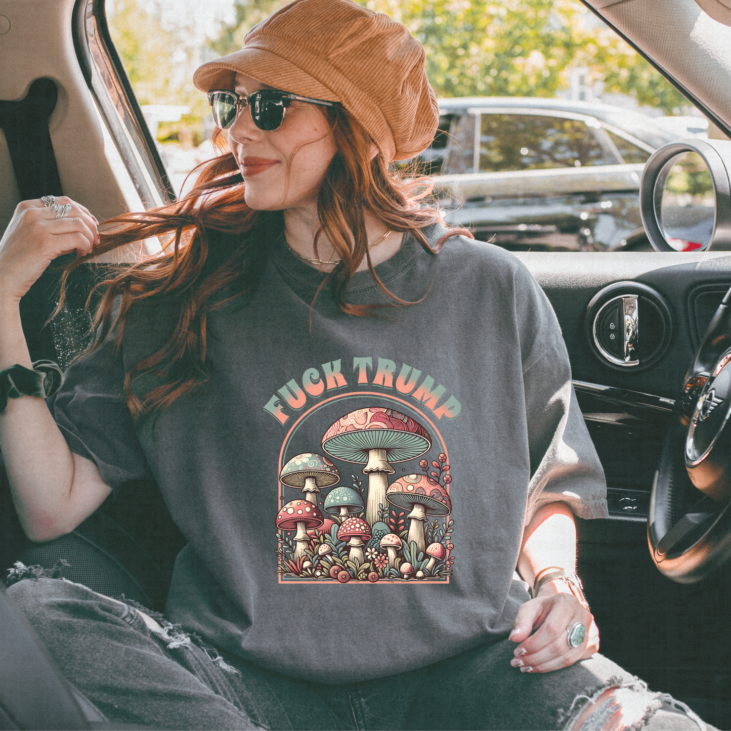 F*** Trump Mushroom Shirt – Trippy Anti-Trump Boho Tee | Comfort Colors