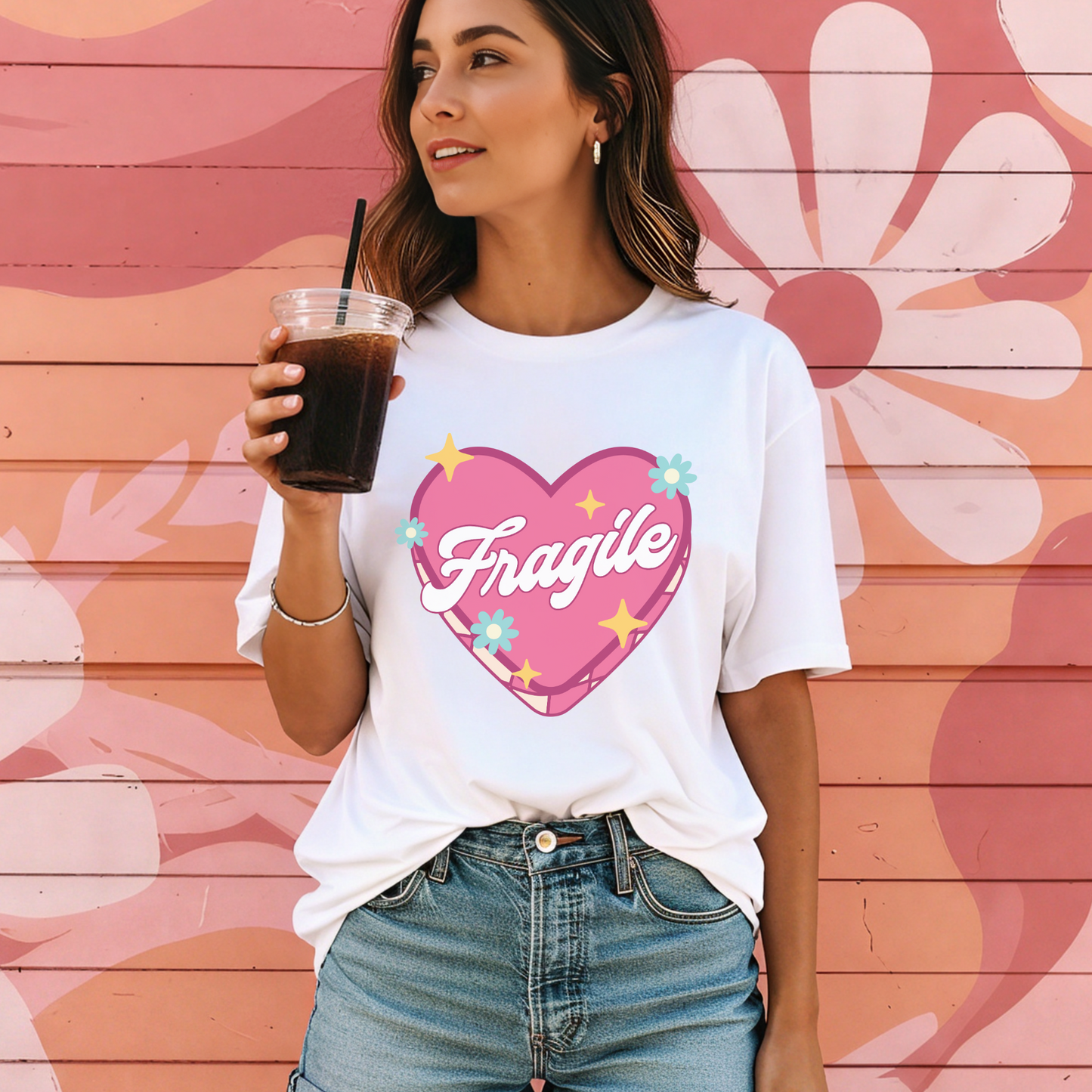 Fragile Tee – Pastel Pink Comfort Colors Shirt, Funny Emotional Graphic Tee, Soft Mental Health Apparel