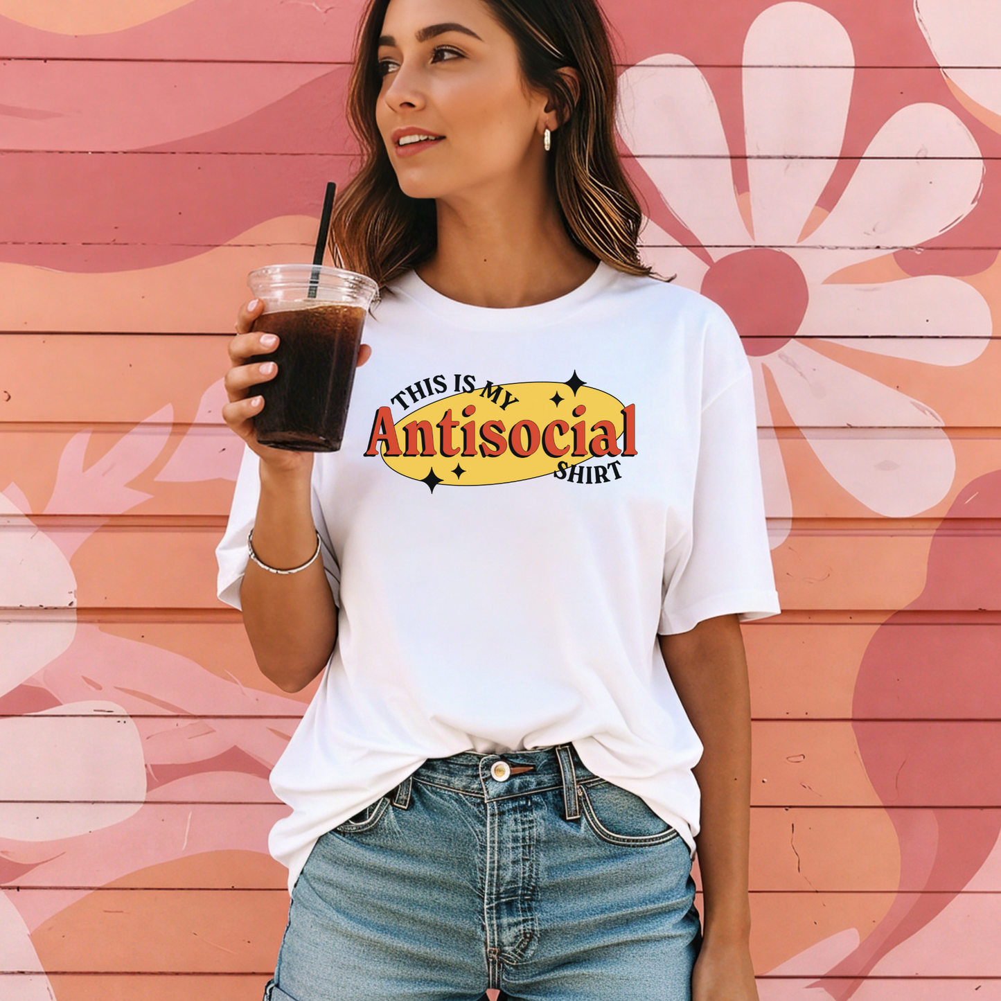 This Is My Antisocial Shirt – Funny Graphic Comfort Colors Tee, Pastel Introvert Shirt, Sarcastic Anti-People Tee