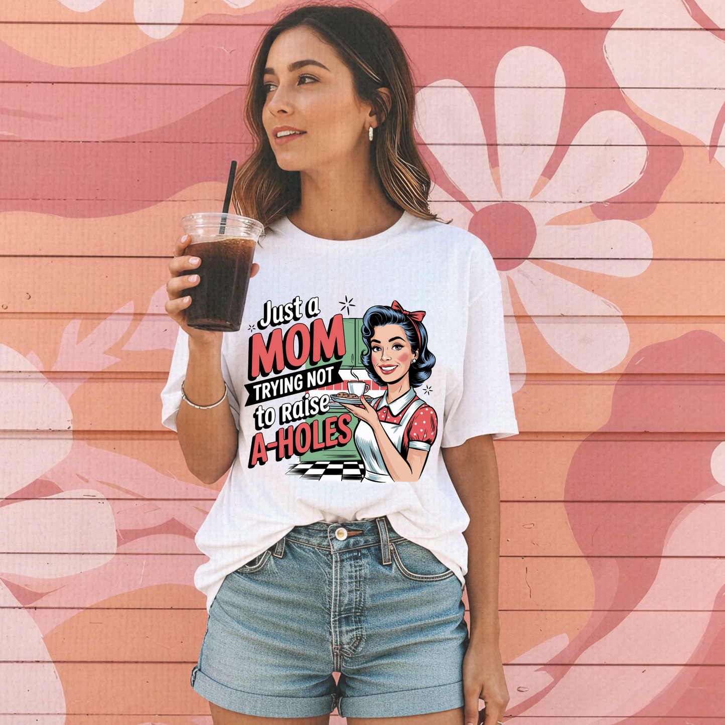 Just a Mom Tee – Retro Funny Comfort Colors Graphic Shirt