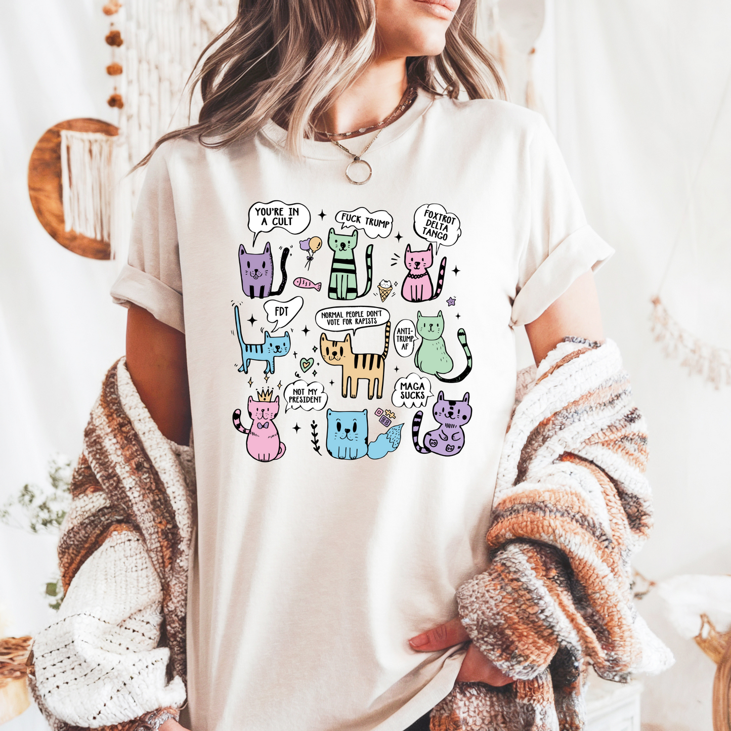 Anti-Trump Cat Shirt – Funny Political Protest Tee | Comfort Colors