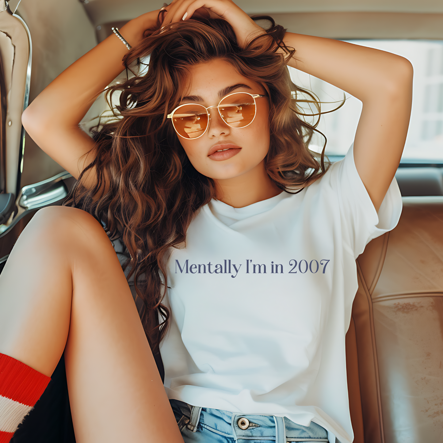 Mentally I’m in 2007 Shirt – Funny Nostalgia Comfort Colors Tee, Retro Y2K Graphic Tee