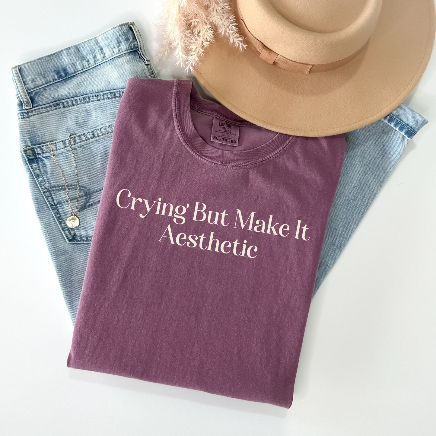Crying’ But Make It Aesthetic Shirt – Funny Mental Health Comfort Colors Tee