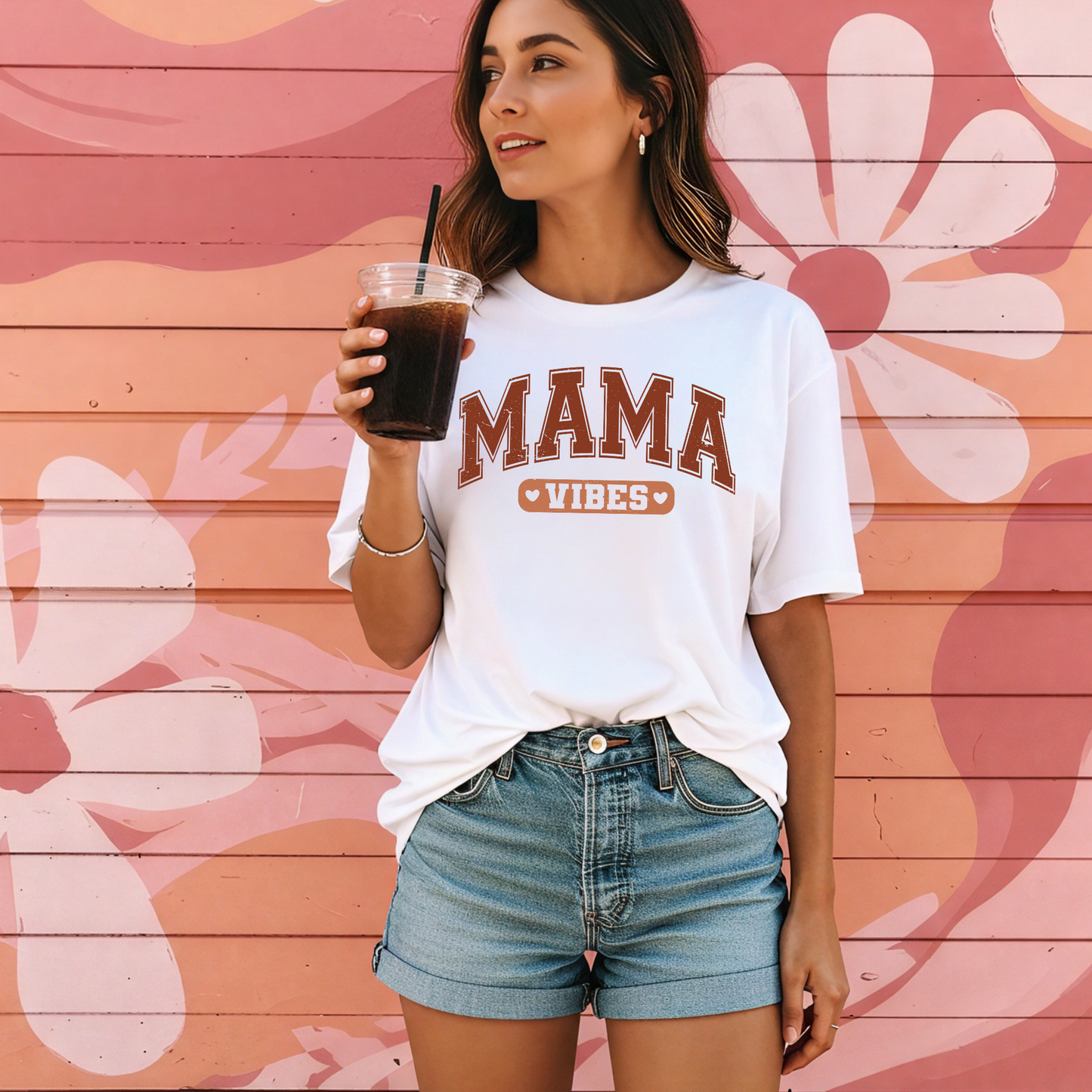 Mama Vibes Shirt – Retro Distressed Mom Tee | Comfort Colors Graphic Shirt