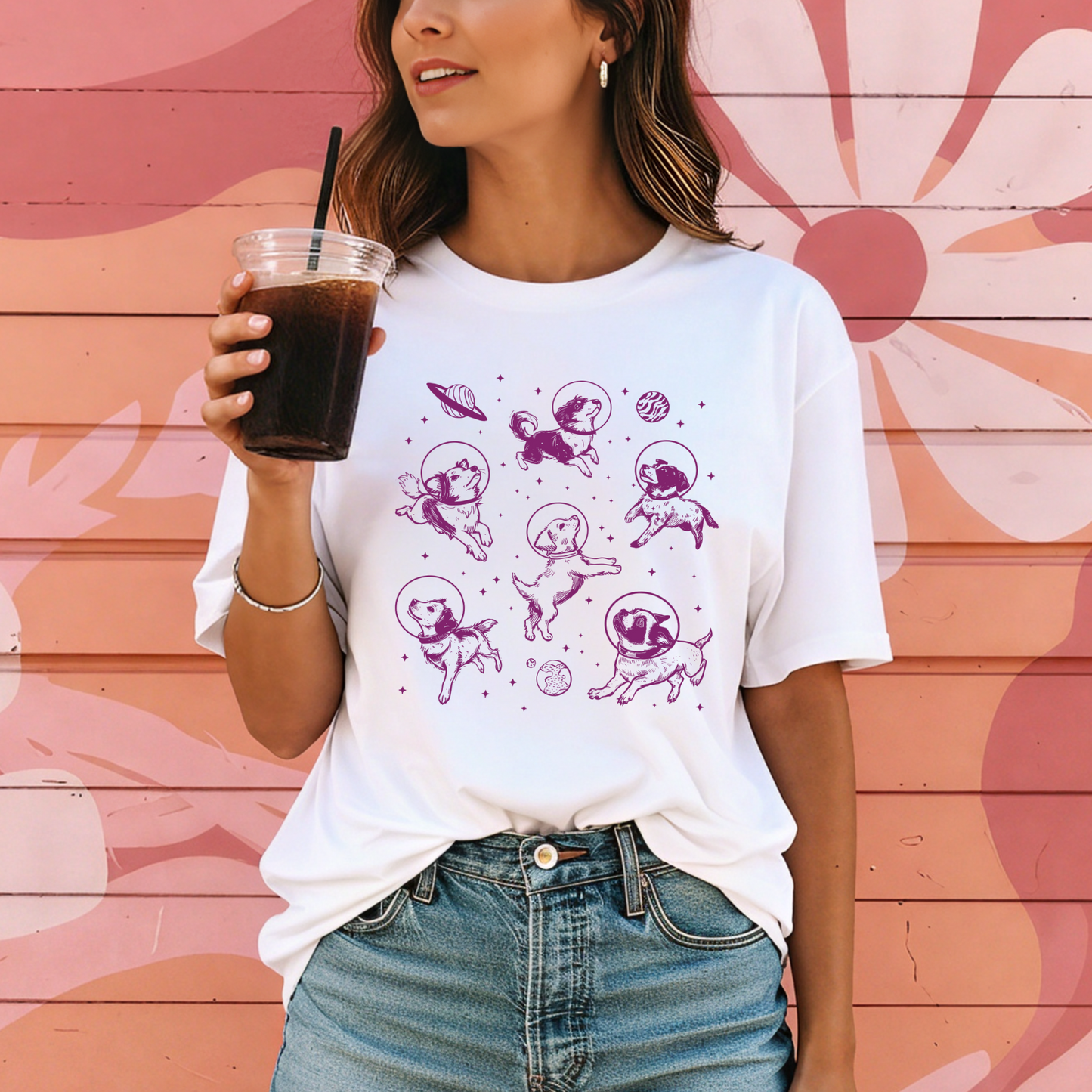 Space Dogs Tee – Whimsical Comfort Colors Shirt for Dog Lovers & Galaxy Dreamers