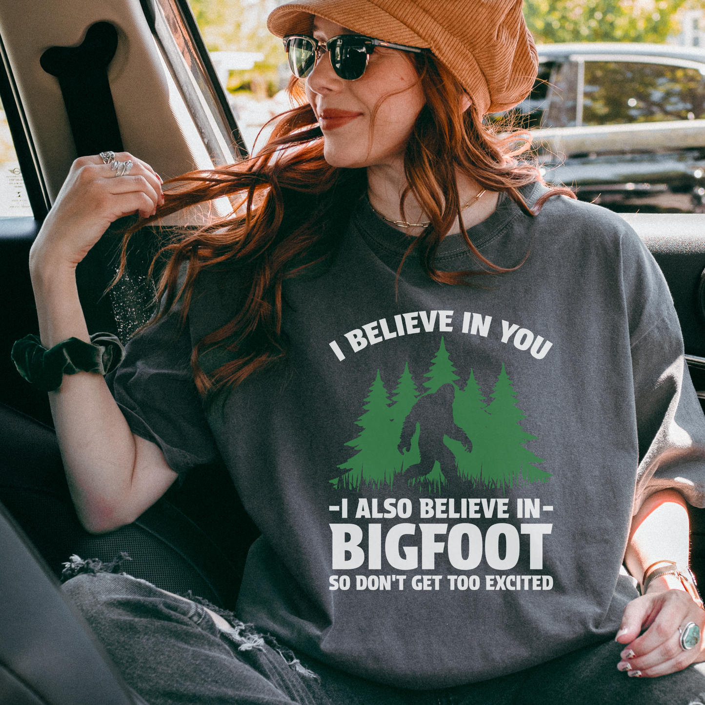 I Believe in Bigfoot Tee – Funny Sasquatch Comfort Colors Shirt for Skeptical Supporters