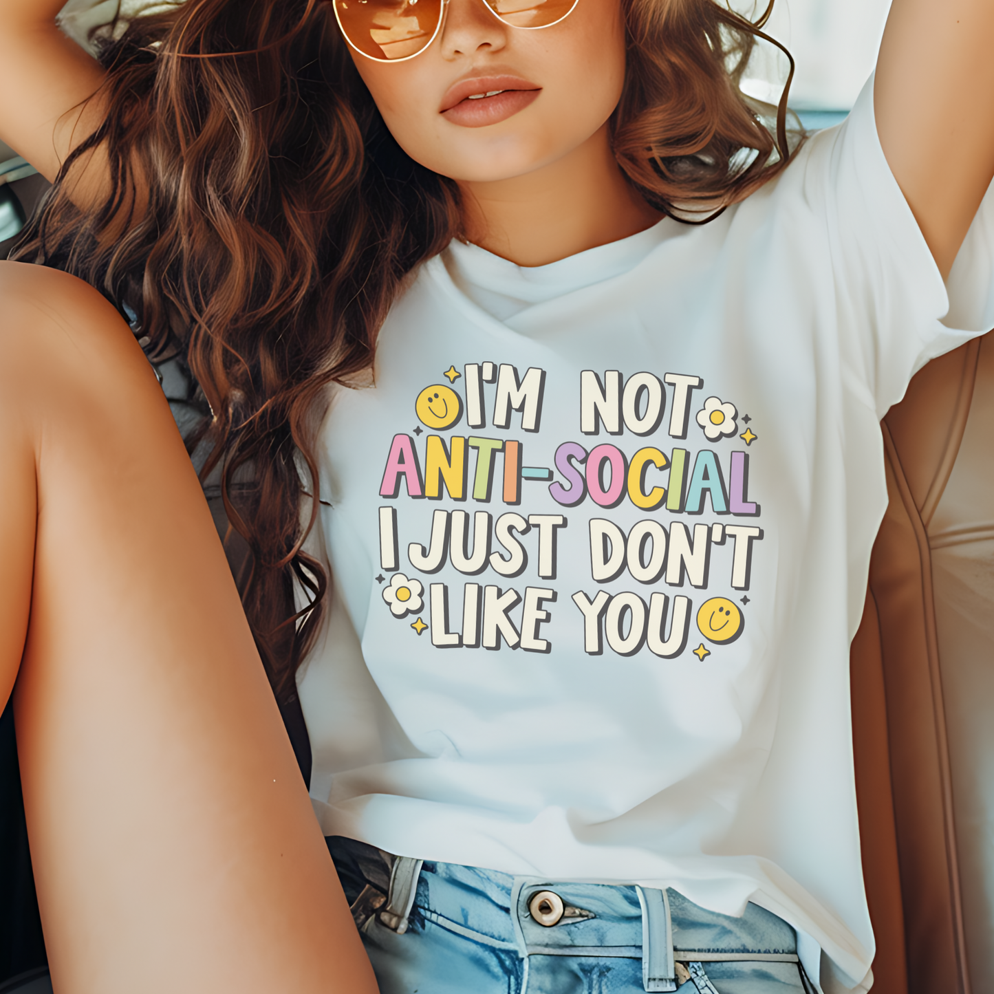 I’m Not Anti-Social, I Just Don’t Like You Tee – Pastel Comfort Colors Shirt, Funny Sarcastic Graphic T-Shirt