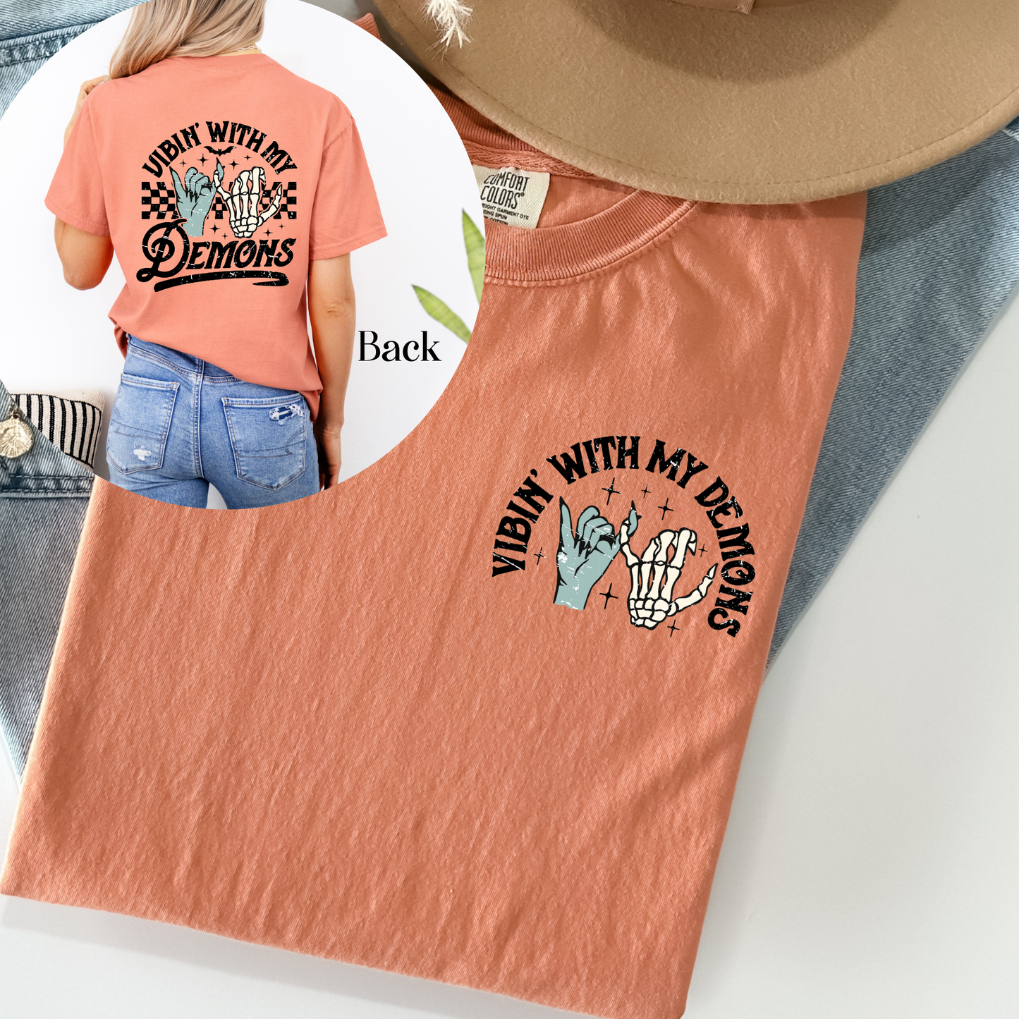 Vibin’ With My Demons Shirt – Witchy Comfort Colors Fall Tee