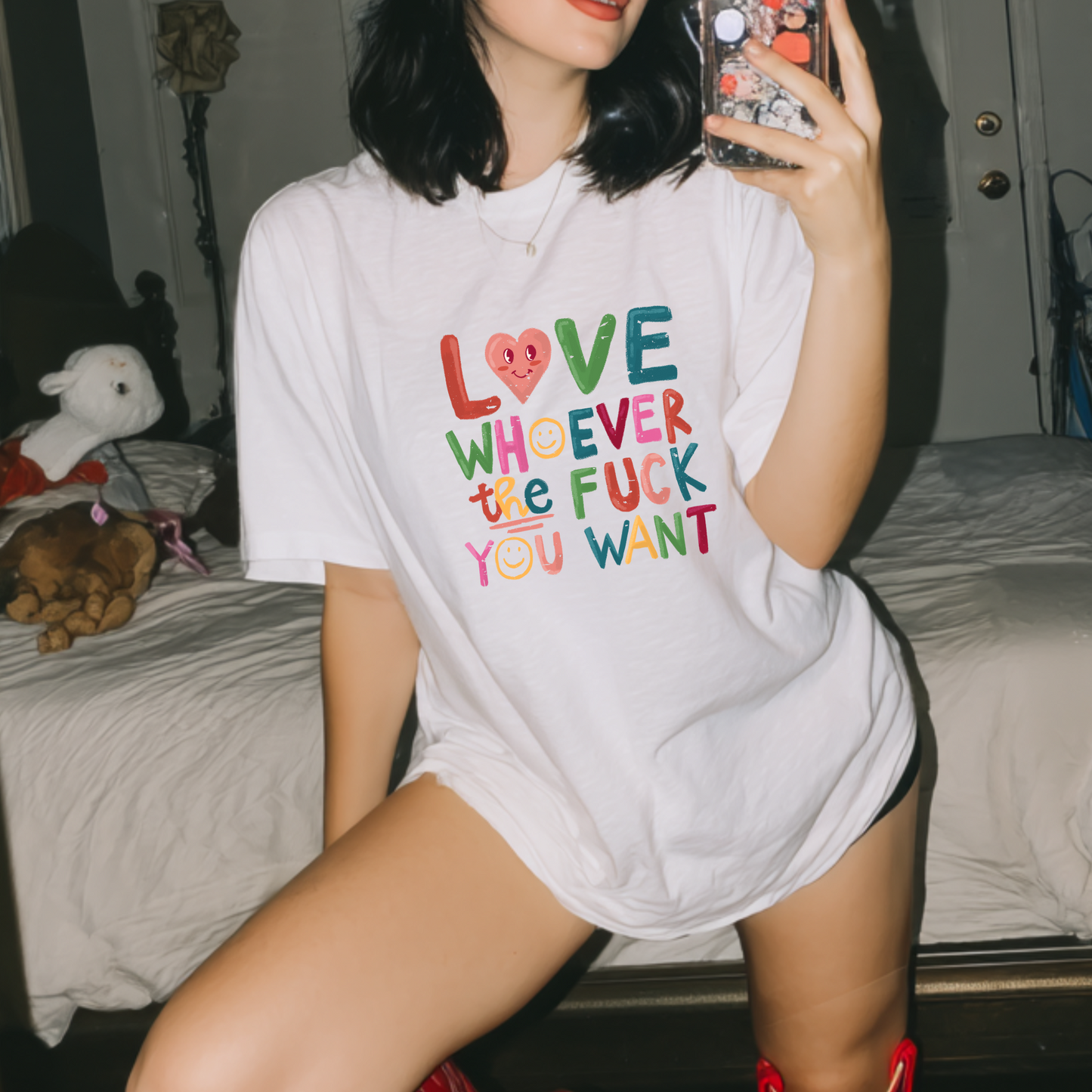 Love Whoever the F*ck You Want Tee – Rainbow Pride Comfort Colors Shirt