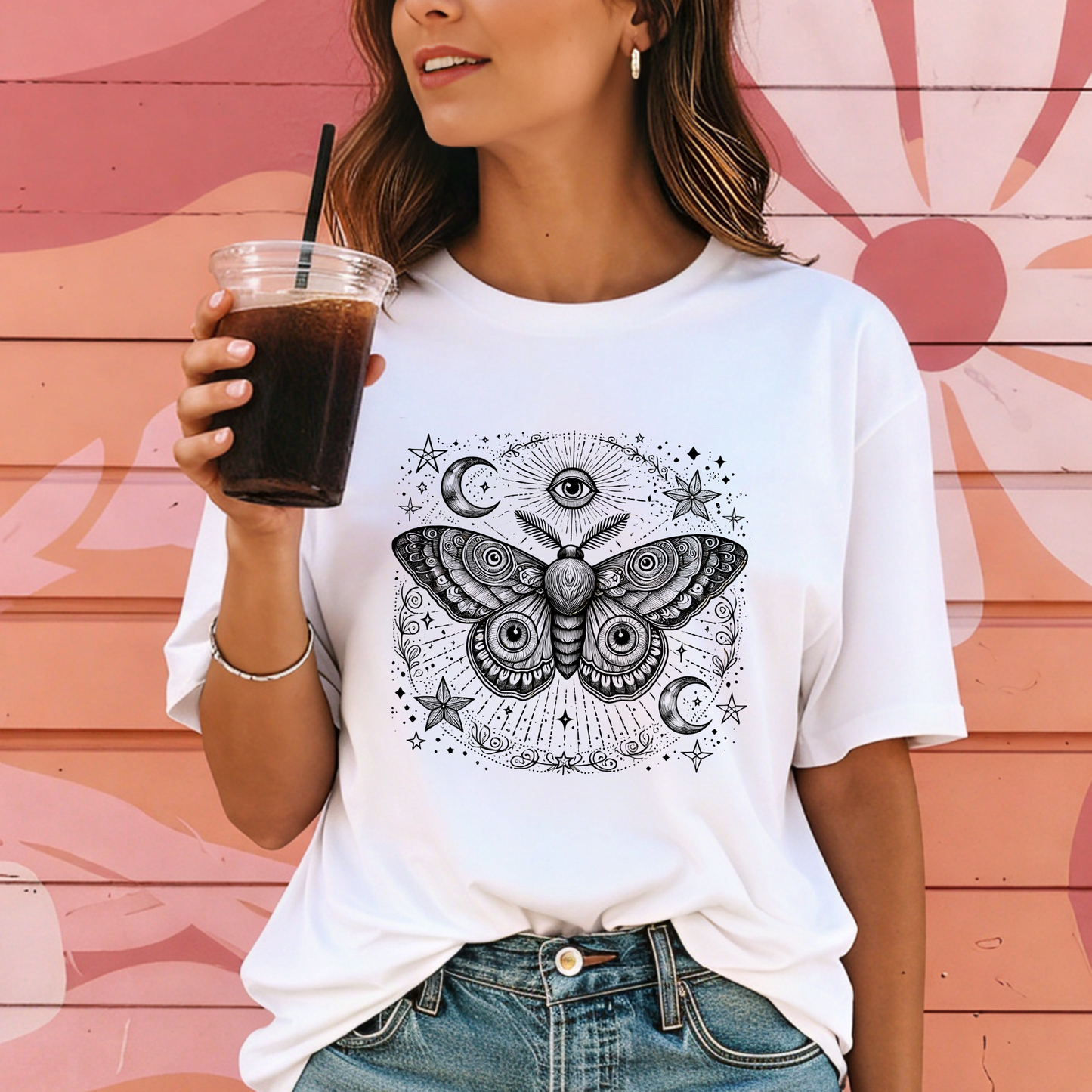 Moth Moon & Magic Tee – Mystic Moth Shirt – Occult Celestial Graphic Tee | Comfort Colors Witchy Vibes