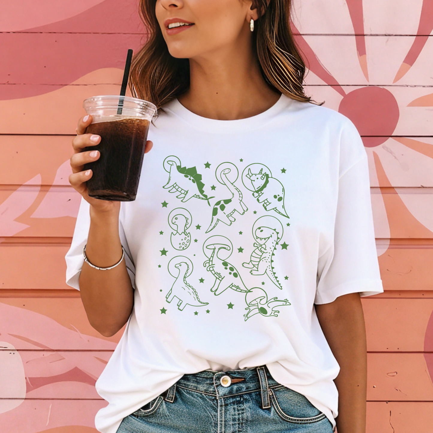 Space Dino Shirt β Cute Alien Dinosaur Tee | Whimsical Comfort Colors Graphic