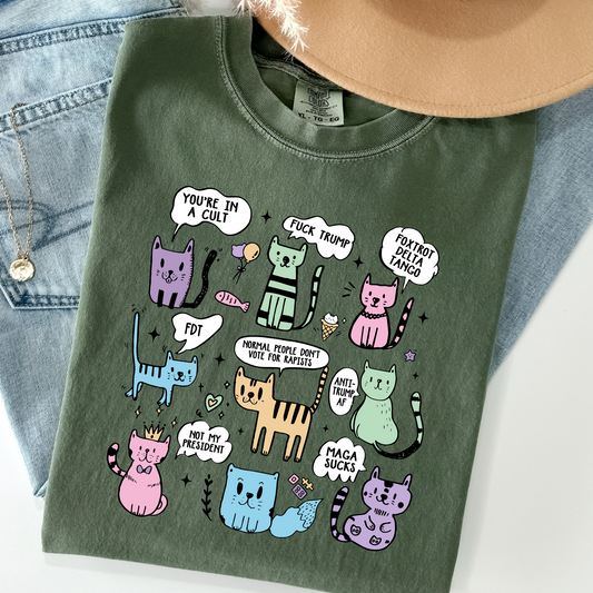 Anti-Trump Cat Shirt – Funny Political Protest Tee | Comfort Colors