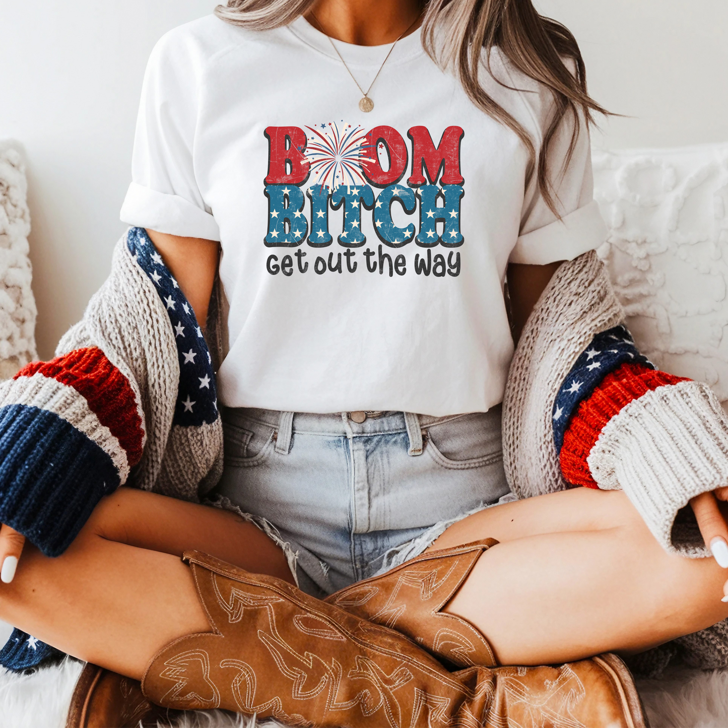 Boom Bitch Get Out the Way Shirt – Funny July 4th Tee – Sassy Patriotic Comfort Colors T-Shirt