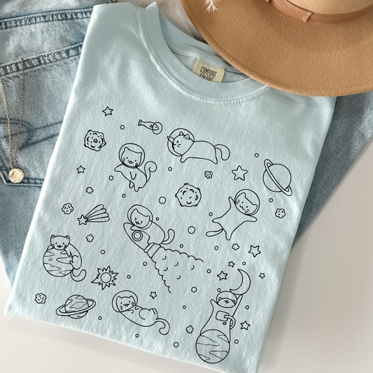 Space Cats Tee – Comfort Colors® Unisex Shirt