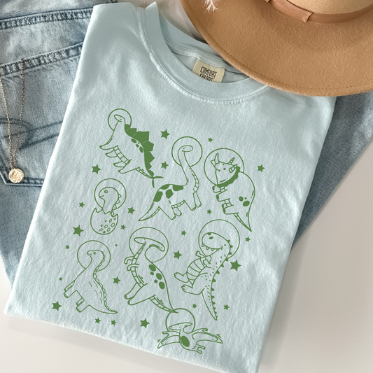 Space Dino Shirt – Cute Alien Dinosaur Tee | Whimsical Comfort Colors Graphic