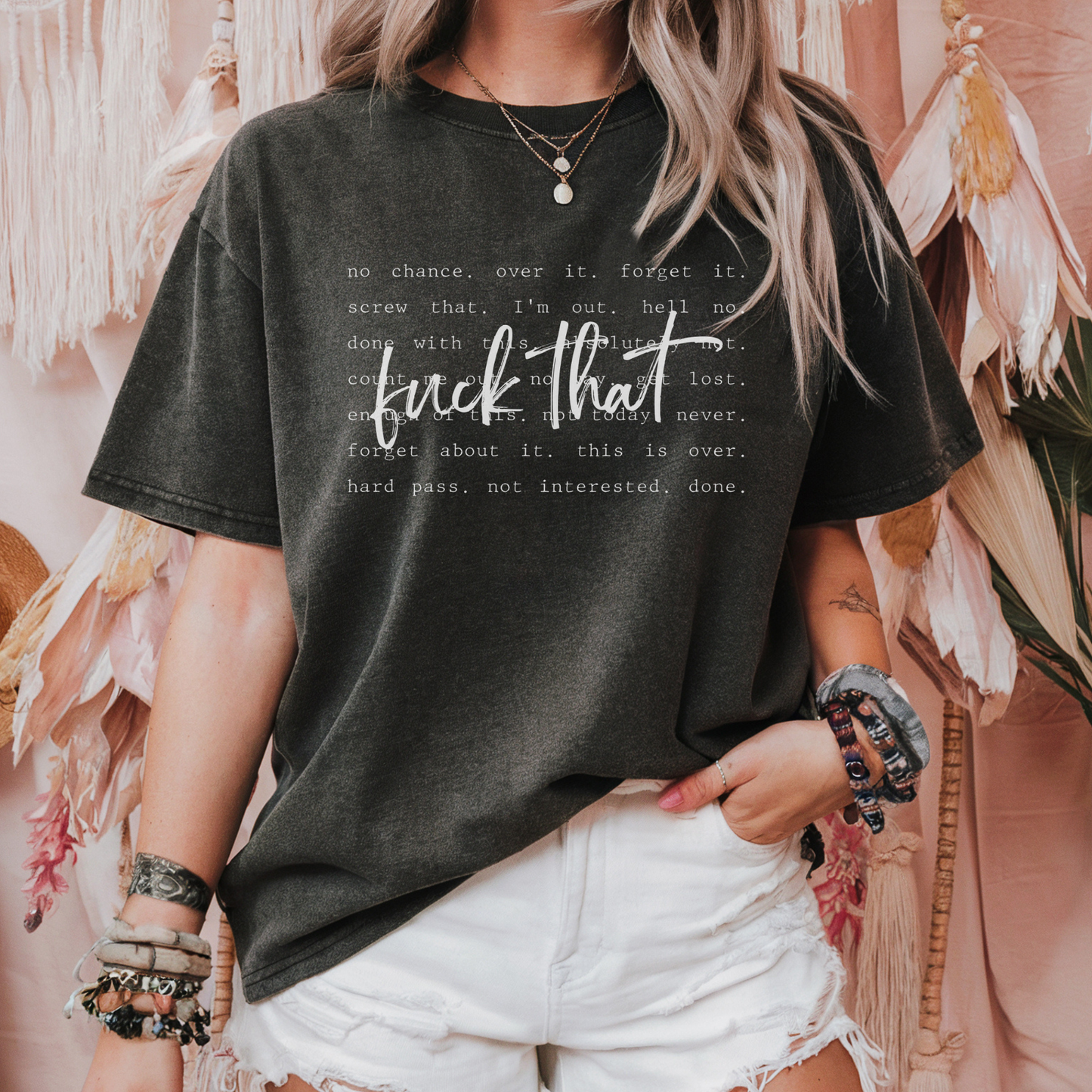 "Fuck That" Comfort Colors Tee – Funny Over It Shirt, Emotional Exhaustion Graphic Tee, Burnout Mood Unisex T-Shirt